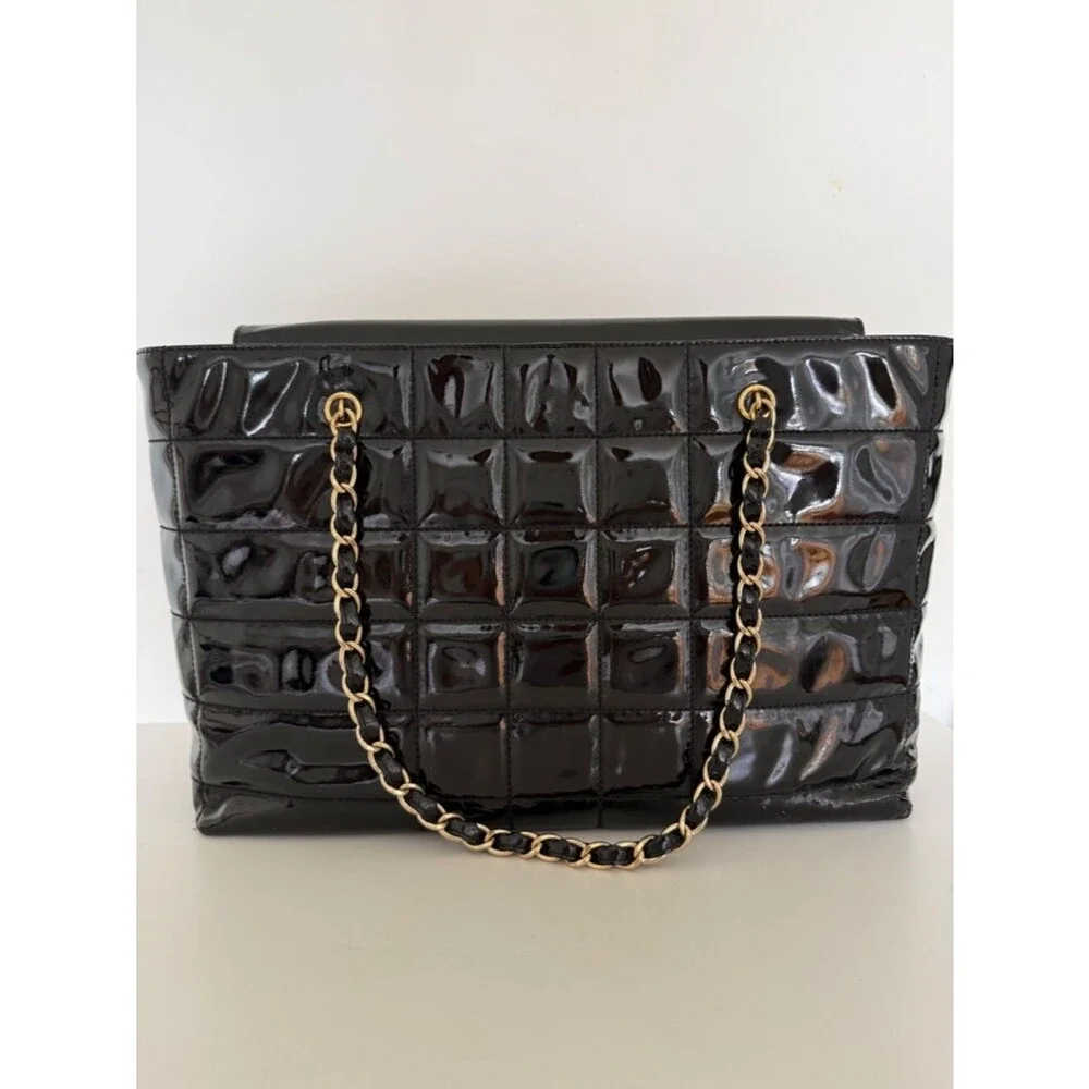 Chanel Patent Leather Grand Shopping Bag